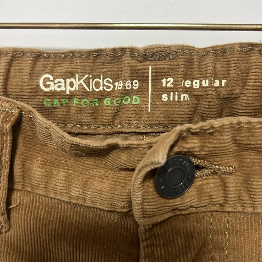 GAP Kids Boys Corduroy Regular Slim Pants Sz 12 SLIM Brown Tan